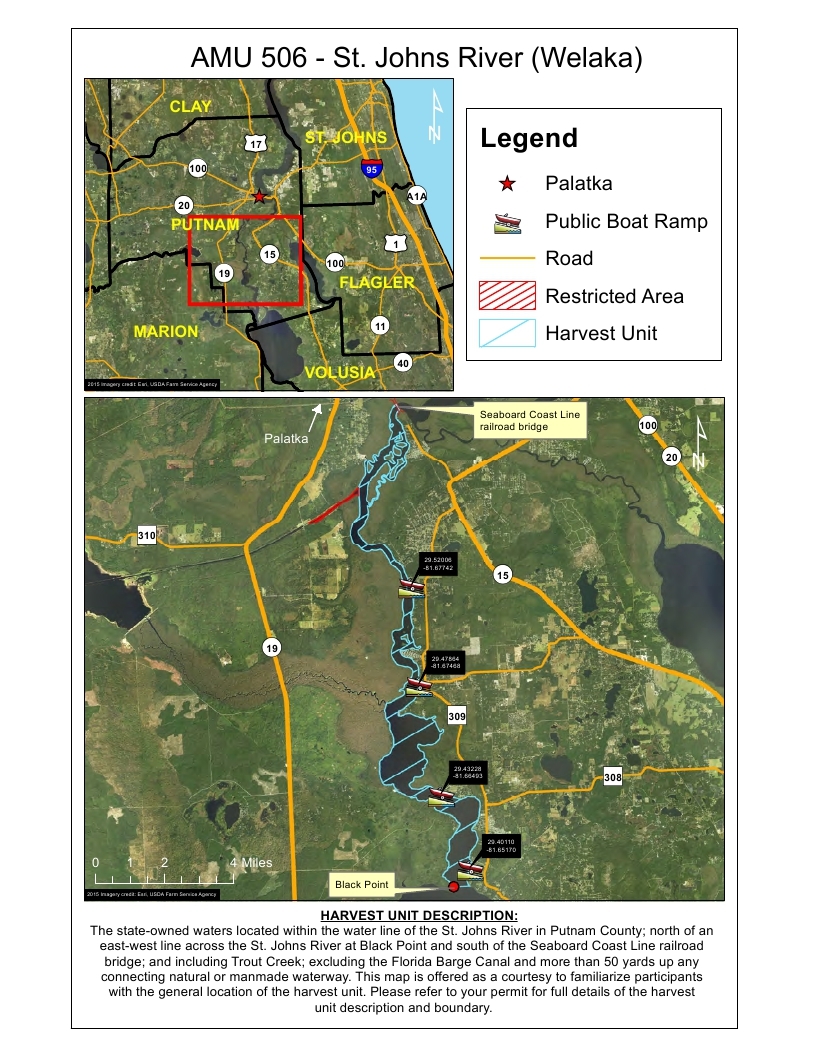 st johns river welaka gator harvest map
